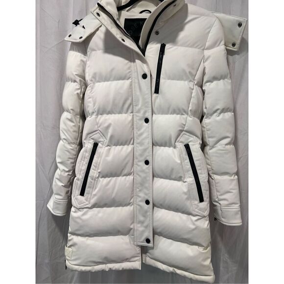 Moose Knuckles Women's White Down Puffer Snow Winter Jacket Size Small NWOT - Picture 3 of 16